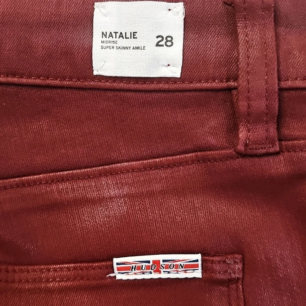 HUDSON JEANS‎ Natalie Midrise Super Skinny Maroon Jeans Size 28 - Picture 5 of 6